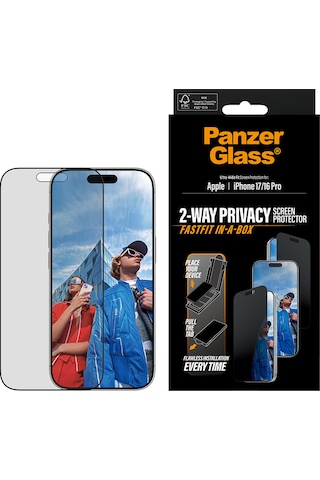 Panzerglass Privacy Screen Protector W Black Frame Apple Uyumlu iPhone 17 16 Pro Ultra wide Fit F
