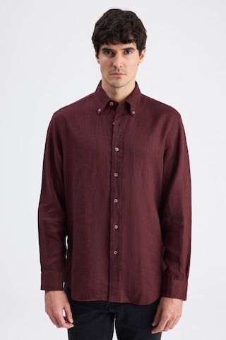D'S Damat Ds Damat Comfort Bordo Düz Keten Gömlek 6hc02ap01304m Çok Renkli 2XL