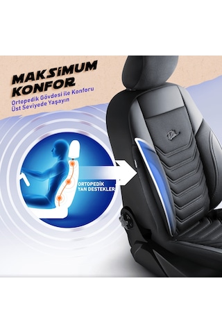 Panda Florida Serisi Pike Kumaş Oto Koltuk Kılıfı Siyah - Gri