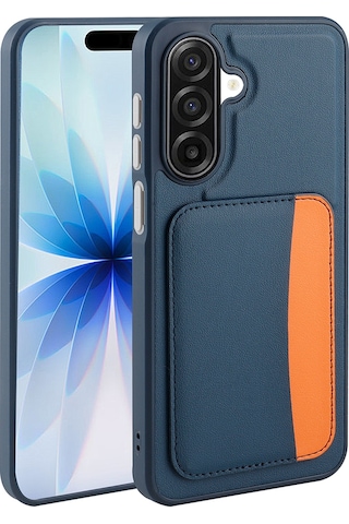 Galaxy Uyumlu A17 Kılıf Kartlıklı Zore X-kart Silikon Kapak - Lacivert Lacivert