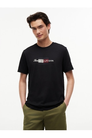 Tommy Hilfiger Scrıpt Flag Regular Tee Erkek Siyah T-shirt - Mw0mw43226