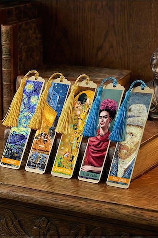 Sanatsal Tablo Temalı Metal Kitap Ayracı Van Gogh- Gri Şapkalı Otoportre