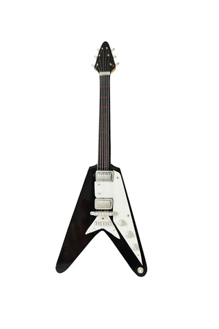 El Yapımı 1/4 Ölçek Minyatür Elektro Gitar Gibson Flying V Black