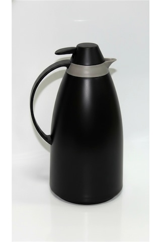 Cam İç Hazneli Vakumlu Termos 1.0 Litre - Sıcak Ve Soğuk Tutucu Siyah Renkli