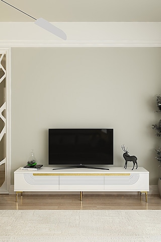 Tsa1805bg - Meyra Tsa180 Tv Stand, Tv Sehpası Ve Tv Ünitesi Beyaz-gold 180cm