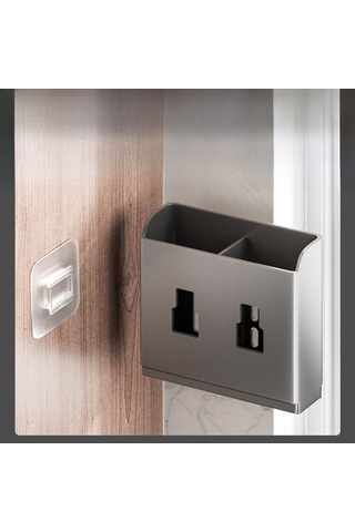 Yifomall Duvar Montlu Çubuk Kaşık Çatalla Depolama Kutusu, Ev Ve Restoranlar İçin Su Akışlı Ahşap Gereç Organizerı Siyah İki Bardak, Delme Yok Diğer