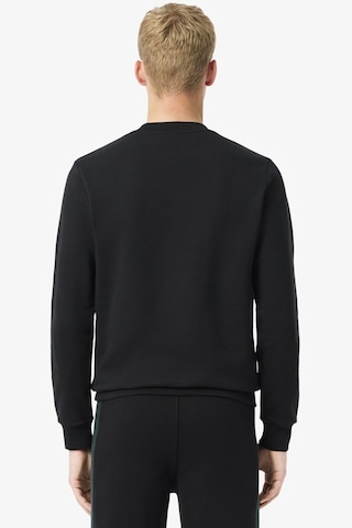 Lacoste Men's Classic Fit Colour-block Fleece Hoodie Organik Pamuk Renk Bloklu Bisiklet Yaka Sweatshirt Siyah