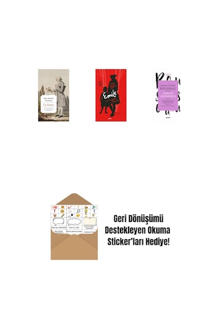 Üç Söylev + Emile Ya Da Eğitim Üzerine Ciltli + Toplum Sözleşmesi + Okuma Sticker'ları