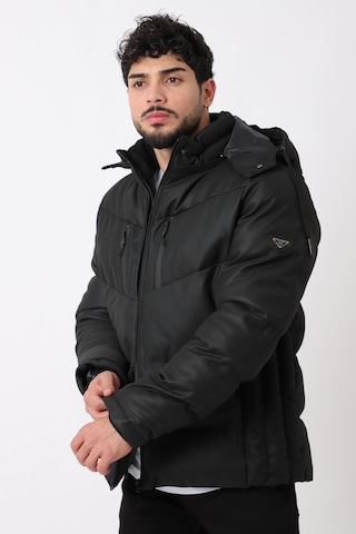 Çift Göğüs Fermuarlı Karbon Deri Şişme Mont Pldp 2986 50406 001