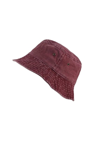 Tezzgelsin Unisex Uv Korumalı Pamuklu Eskitme Bucket Şapka Kırmızı