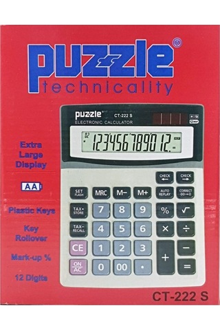 Puzzle CT-222 S 12 Haneli Hesap Makinesi