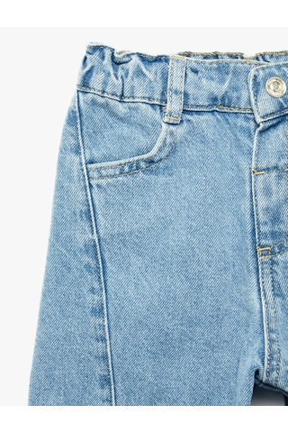 Koton Pamuklu Normal Bel Oversize Barrel Denim Pantolon Orta İndigo 7wmb40005td