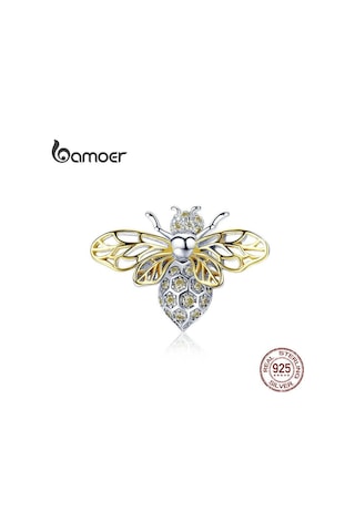 Bamoer Otantik 925 Ayar Gümüş Kristal Arı Boncuk Charms Orijinal Takılar İçin Uygun