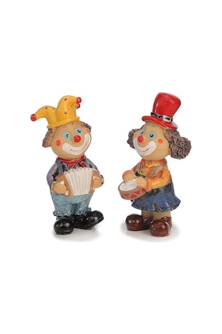 Lüks 6 Lı Polyester Palyaço Biblo Seti Dekoratif Obje Ev Ofis Hediyesi Vitrin Konsol Süsü Set 6