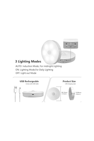 3 Adet Hareket Sensörlü Şarjlı Led Işık Lamba