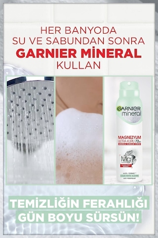 Mineral Magnezyum Ultra Kuru Sprey Deodorant, 72 Saat Etkili