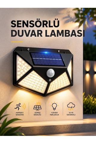 Zenvia Sensörlü Güneş Enerjili Duvar Lambası Znv2026