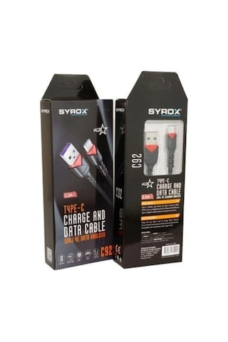 Syrox C92 Type-C Girişli 2.0A Örgü Hızlı Şarj Ve Data Kablosu (534733675)