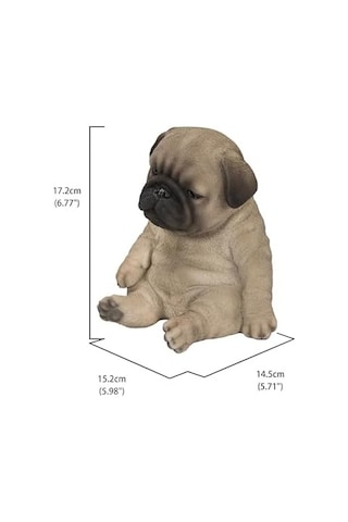 Hi Line Gift Ltd Oturan Uyuyan Pug Yavru Köpek Heykeli Heykelcik