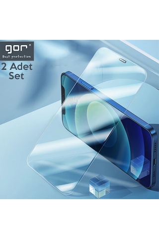 Gor İphone 12 Mini 5.4 Best Full Tempered Cam Ekran Koruyucu 2adet+arka Jelatin- 5775
