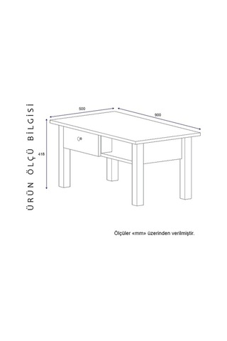 Orta Sehpa Loft Beyaz Antik Çam