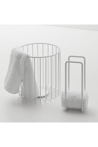Çamaşır/havlu Sepeti, Tel - Mat Beyaz Mat Beyaz