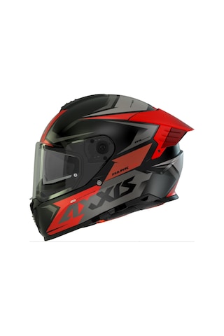 Axxis Hawk Evo Ixil Full Face Güneş Vizörlü Motosiklet Kaskı Kırmızı Gri