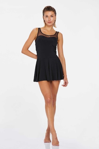 Kadın Siyah Tül Detaylı Askılı Elbise Mayo C6t4n8o3 001