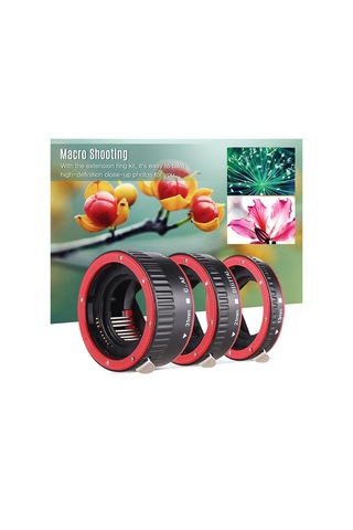 Youtek Andoer Otomatik Odaklama Makro Uzatma Halkası - Canon Ef/ef-s Uyumlu Kırmızı