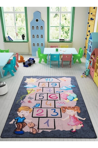 Confetti Street Game Seksek 133X190 Anaokulu Kreş Çocuk Oyun Halı