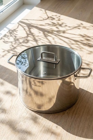 Acar Karat 30 Cm Derin Çelik Tencere Grg-10004 Gri