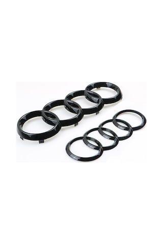 Audi Parlak Siyah Logo Halkası Ön Ve Arka 273mm 192mm A1 A3 A4 A5