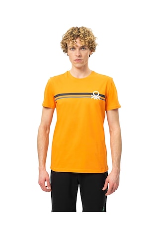United Colors Of Benetton Erkek Baskılı Tshirt Ben.m20478 Turuncu