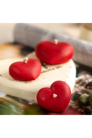Vıp Dekor Düğün Mumları Heart Red Floating Water Candle 24 Adet Kırmızı Su Mumu Suda Yüzen Mum Renkli