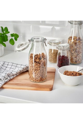 Ikea Korken Gıda Kavanozu 1000 Ml 23 Cm Şeffaf