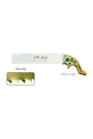 Abay Orta Diş El Testere 12 No - Ahşap Sap