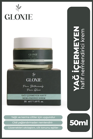 Gloxie Yeşil Çay & Panthenol İçeren Yağsız Nemlendirici Krem 50 ML
