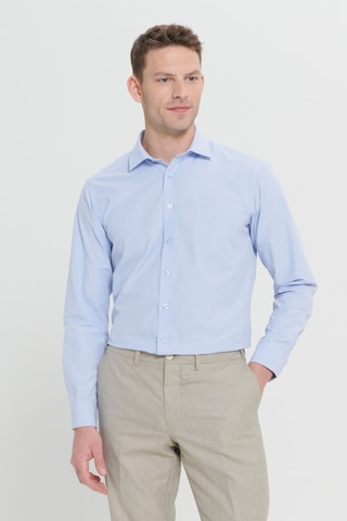 AC&Co / Altınyıldız Classics Erkek ACIK MAVI Ütülemesi Kolay Comfort Fit Geniş Kesim Klasik Yaka Gömlek Açık Mavi