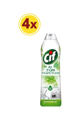 Cif Jel Tüm Yüzeyler Yüzey Temizleyici Bahar Ferahlığı 4 x 750 ML