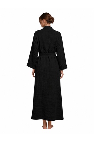 Estewomanfashion Müslin %100 Pamuk Kimono & Kaftan Siyah