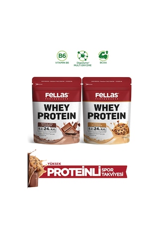 Fellas Whey Protein Tozu 2'li - Çikolata Aromalı 175 G + Kurabiye Aromalı 175 G Çikolata - Kurabiye