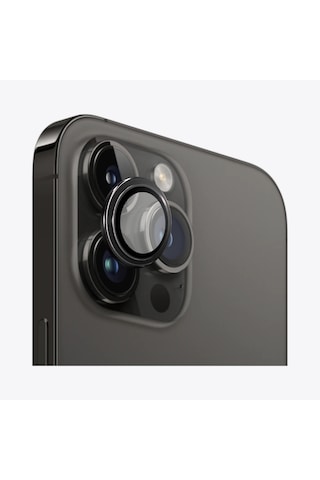 Safeus Safir Temperli Kamera Lens Koruyucu Apple Uyumlu iPhone 14 Pro Max Ve İle Siyah