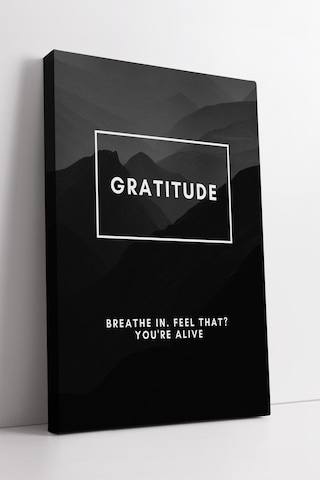 Gratitude Temalı İlham Veren Minimal Kanvas Sanat Tablosu Modern Dekoratif Duvar Tasarımı