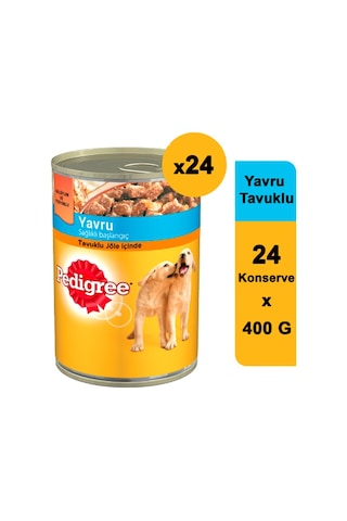 Pedigree Junior Tavuklu Konserve Yavru Köpek Maması 24 x 400 G