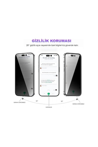 Anti-peep Privacy Apple Uyumlu   iPhone 17 Air Hayalet Full Cam Ekran Koruyucu Göz Yormayan Hd Görüntü
