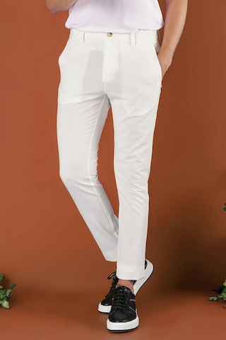 Efor Slim Fit Beli Lastikli Gofre Kumaş Ekru Spor Pantolon P 1126 Ekru