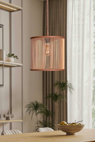 Rustik Bambu Serisi Selen Ahşap Sarkıt Avize Ahşap