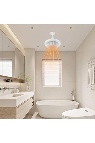Led Lamba Isıtıcı Soba 600w Kumandalı Tasarruflu Isıtıcı Zaman Ayarlı 3 Renk Aydınlatma Beyaz