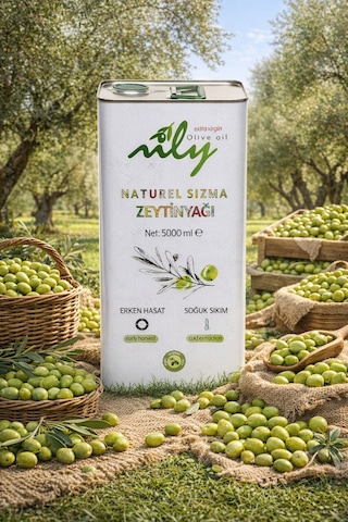 Nily Erken Hasat Soğuk Sıkım Naturel Sızma Zeytinyağı Teneke 5 L