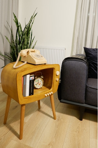 Dekoratif Retro Tv Ahşap Sehpa Köşe Sehpa